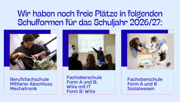 Wir haben noch freie Schulplätze für das Schuljahr 2026/27